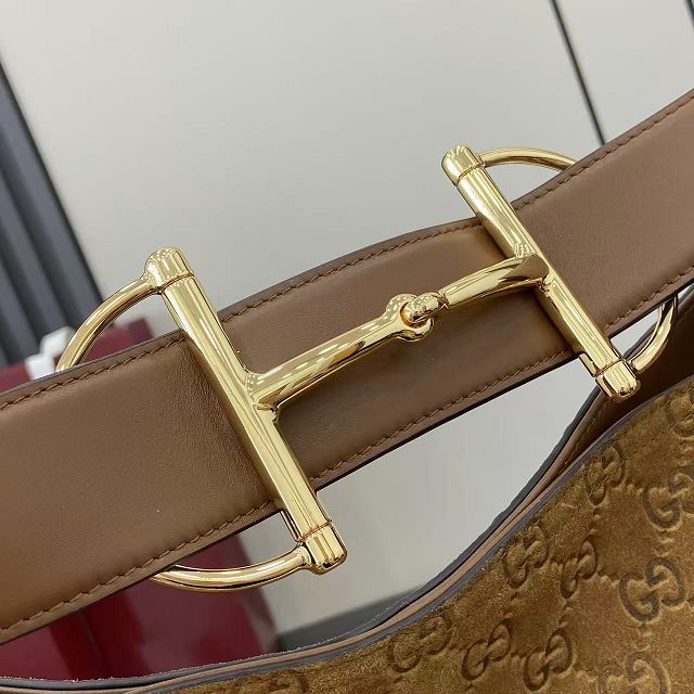 GG original suede calfskin beatrix large tote bag 850546 brown