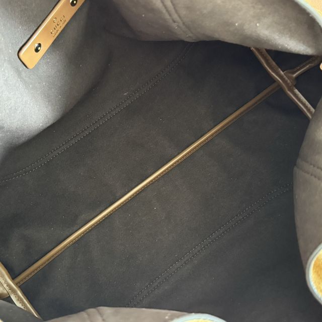 GG original suede calfskin softbit maxi shoulder bag 837466 brown