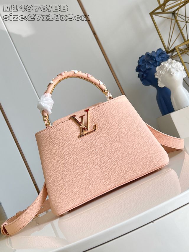 Louis vuitton original calfskin capucines BB handbag M14976 light pink