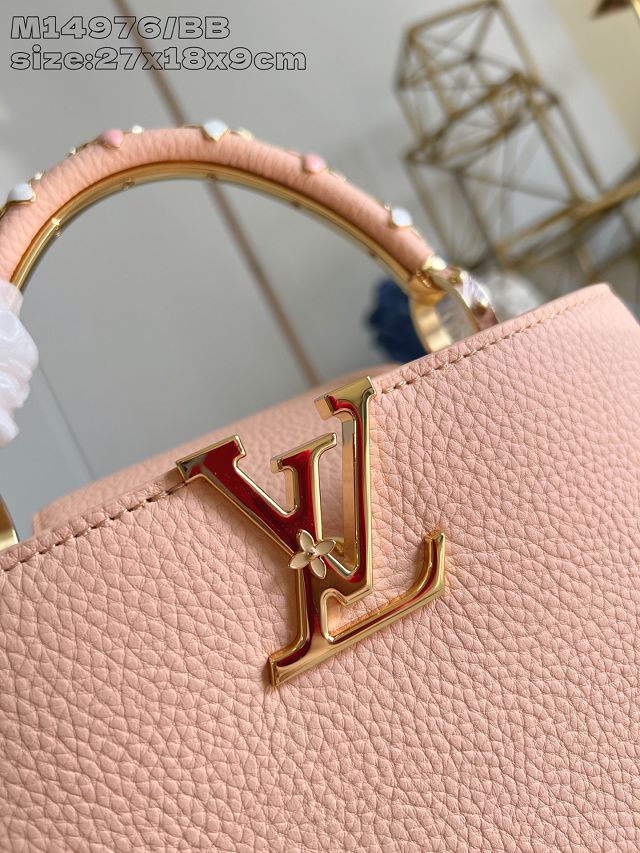 Louis vuitton original calfskin capucines BB handbag M14976 light pink