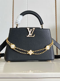 Louis vuitton original calfskin capucines BB handbag M25461 black