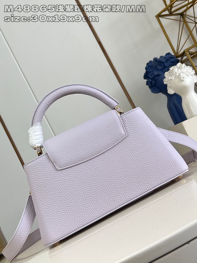 Louis vuitton original calfskin capucines east-west BB handbag M25326 purple