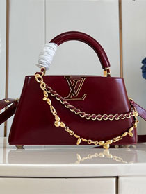 Louis vuitton original calfskin capucines east-west BB handbag M25492 bordeaux