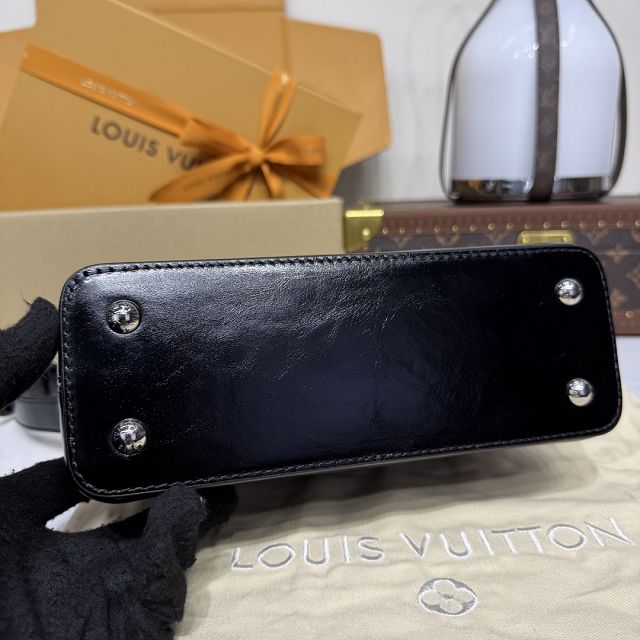 Louis vuitton original calfskin capucines east-west mini handbag M25473 black