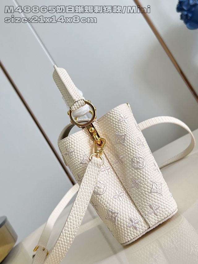 Louis vuitton original calfskin capucines mini handbag M14389 white