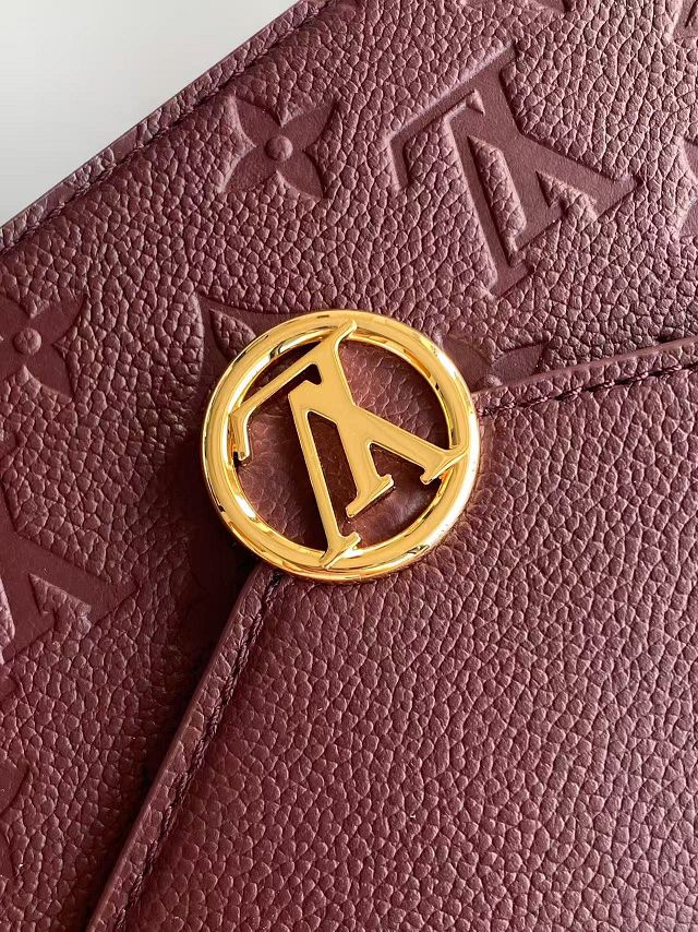 Louis vuitton original calfskin wallet on chain rosy M25814 garnet
