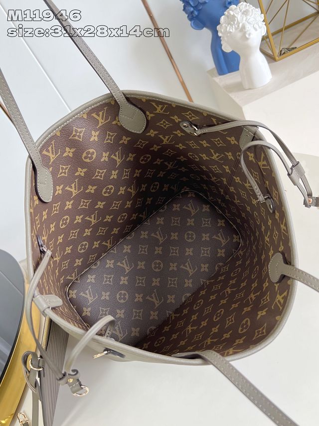 Louis vuitton original calfskin&canvas neverfull Inside out MM M25664 smoke