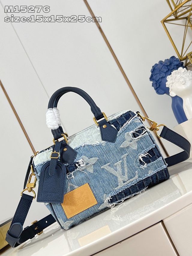Louis vuitton original denim speedy 25 M15276 blue