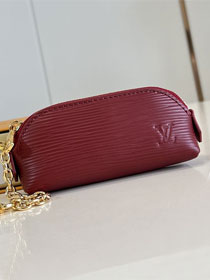 Louis vuitton original epi leather cosmetic lipstick pouch M25685 bordeaux