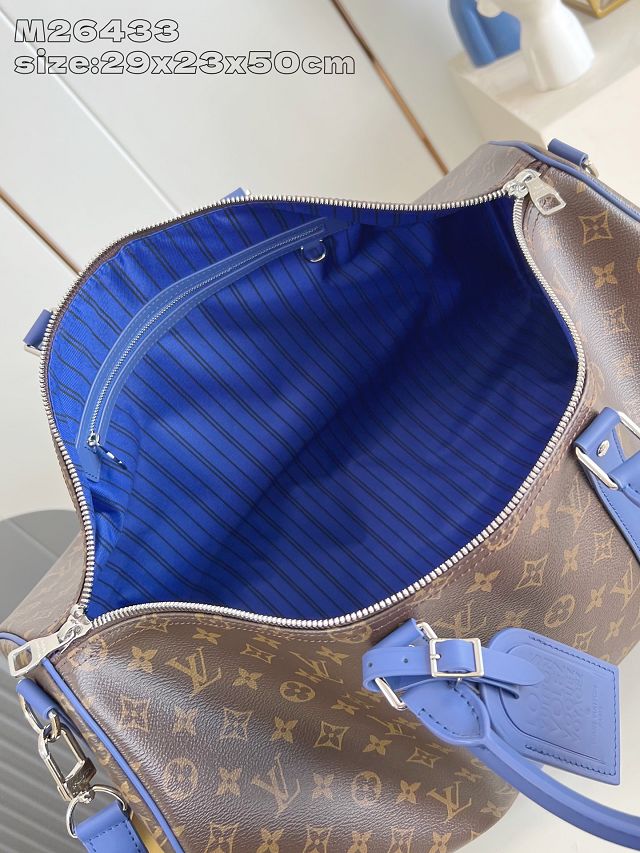 Louis vuitton original monogram canvas keepall 50 M46771 dark blue