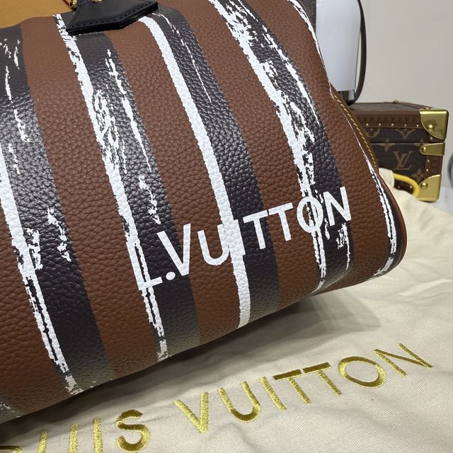 Louis vuitton original soft calfskin speedy P9 30 M21122 brown&black