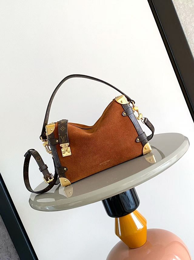 Louis vuitton original suede calfskin side trunk MM M15072 brown