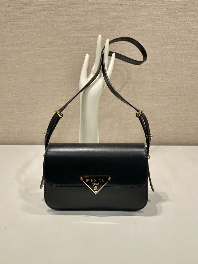 Prada original calfskin small shoulder bag 1BD366 black