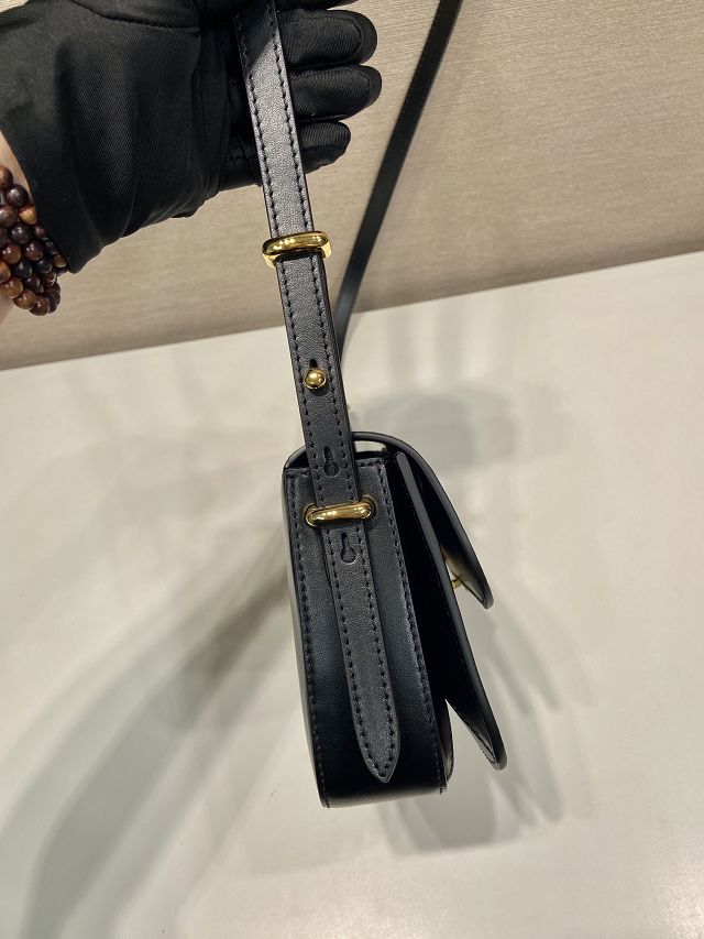 Prada original calfskin small shoulder bag 1BD366 black