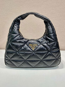 Prada original lambskin large hobo bag 1BC183 black