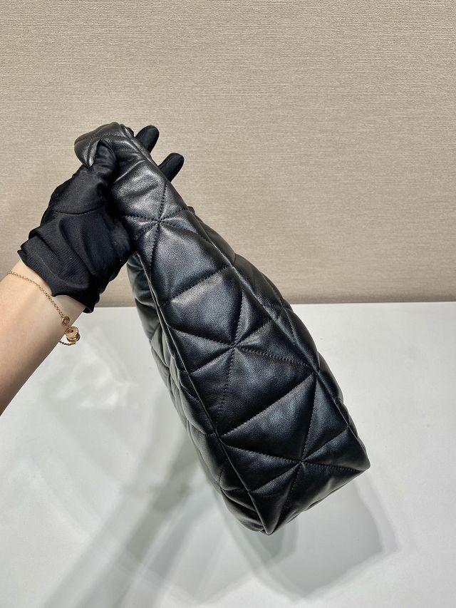 Prada original lambskin large hobo bag 1BC183 black