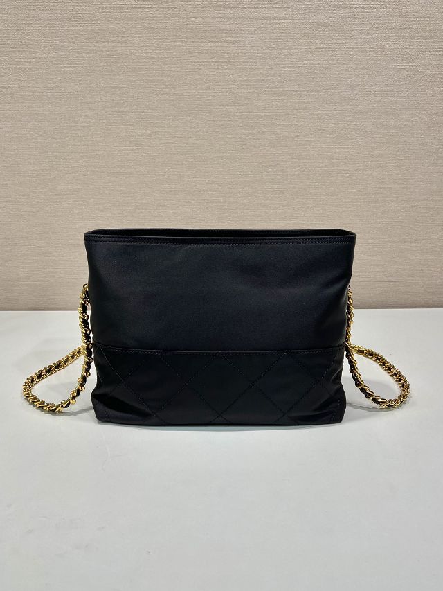 Prada original nylon small tote bag 1BD645 black