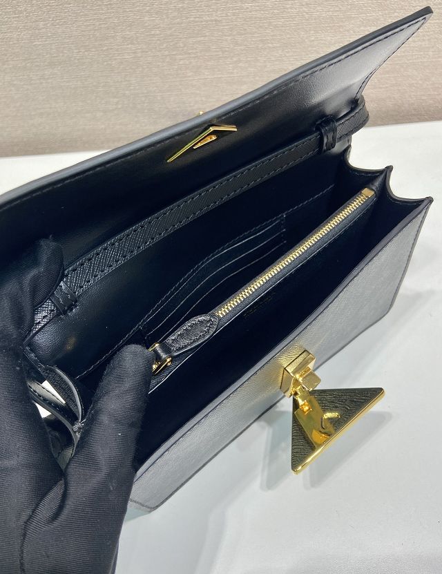 Prada original saffiano calfskin mini bag 1BD386 black