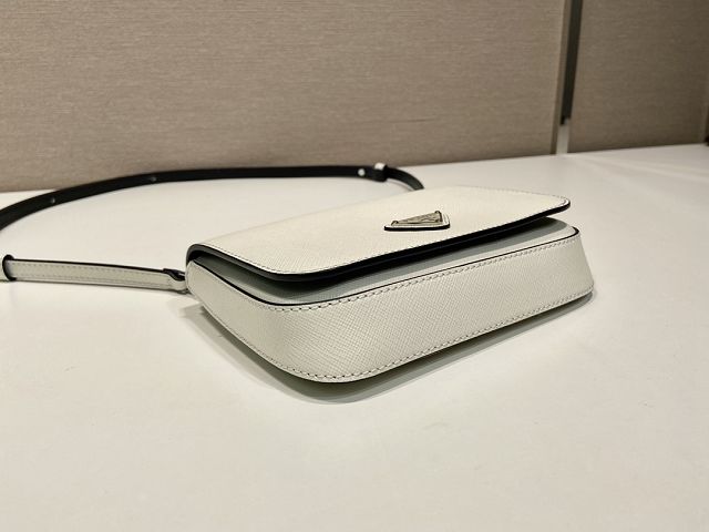 Prada original saffiano calfskin small shoulder bag 2VD061 white