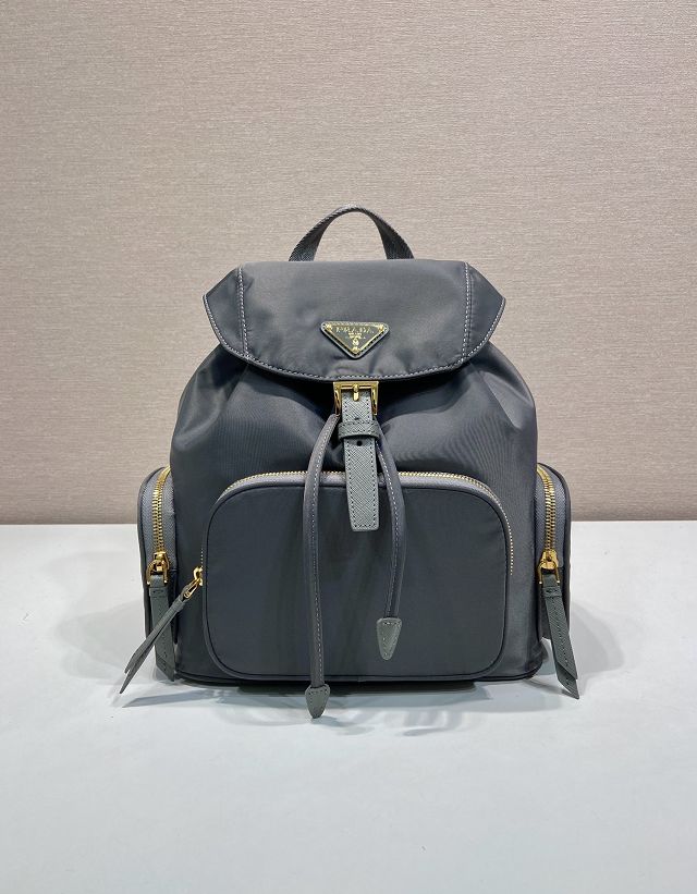 Prada original nylon medium backpack 1BZ081 grey