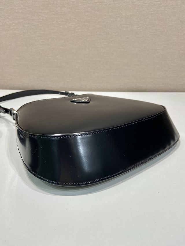 Prada original patent calfskin small cleo bag 1BC169 black