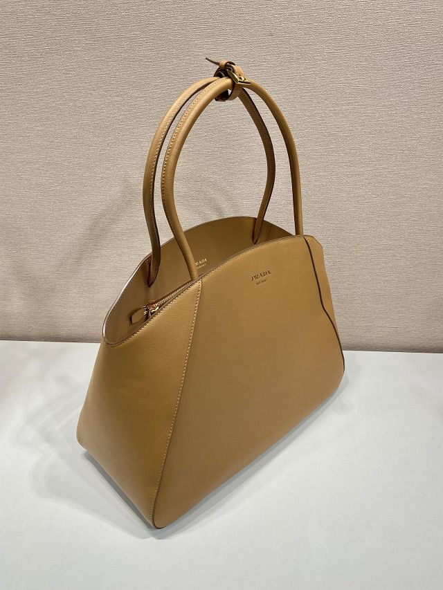 Prada original calfskin medium tote bag 1BG510 brown