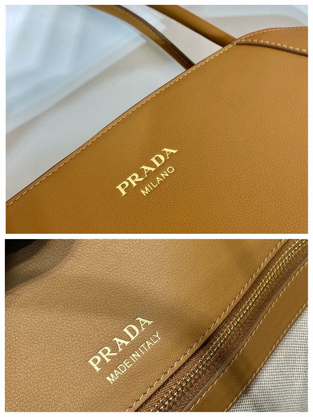 Prada original calfskin medium tote bag 1BG510 brown