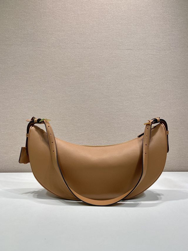 Prada original calfskin medium shoulder bag 1BC255 brown