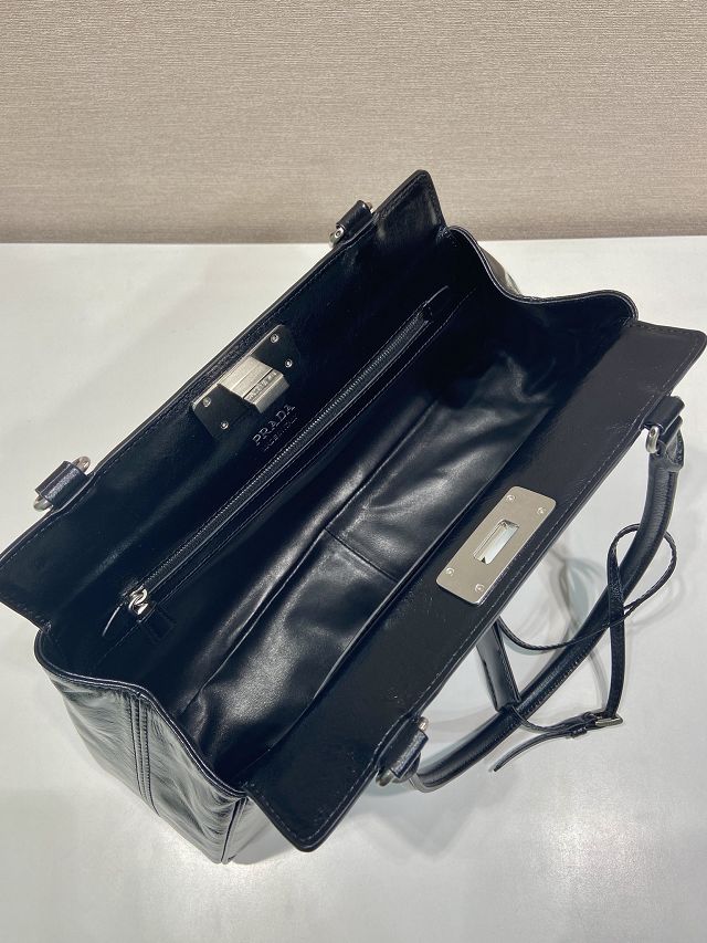 Prada original calfskin medium tote bag 1BA846 black