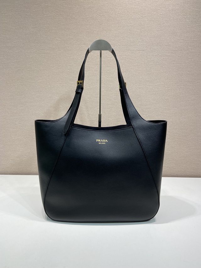 Prada original calfskin medium tote bag 1BG512 black