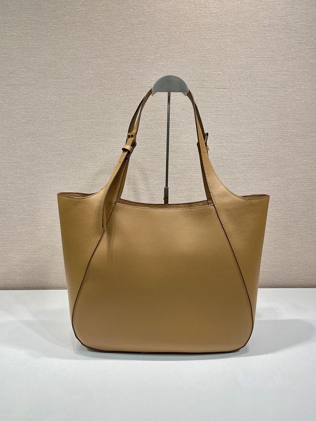 Prada original calfskin medium tote bag 1BG512 brown