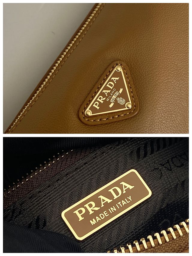 Prada original calfskin pouch 1BC239 brown
