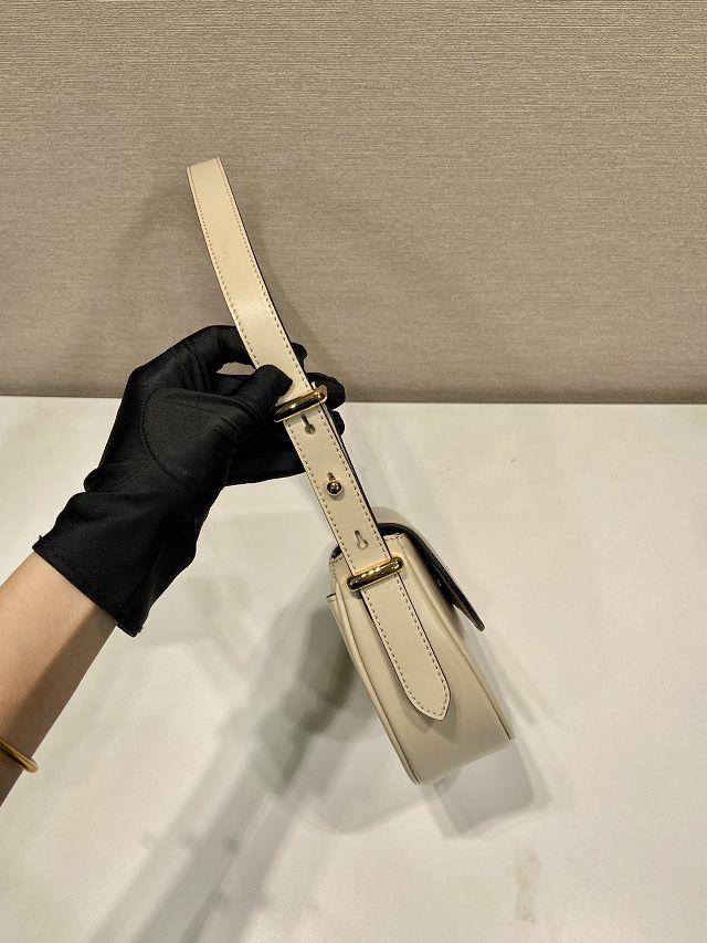 Prada original calfskin shoulder bag with flap 1BD365 beige