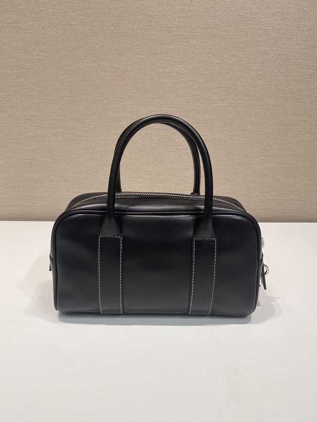 Prada original calfskin small boston bag 1BA846 black