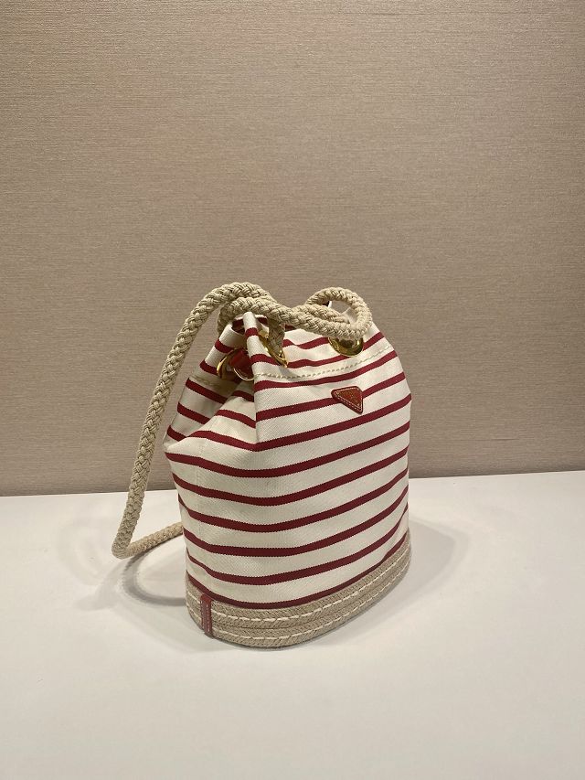 Prada original fabric mariner small bucket bag 1BE082 red