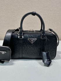 Prada original lambskin small boston bag 1BB098 black