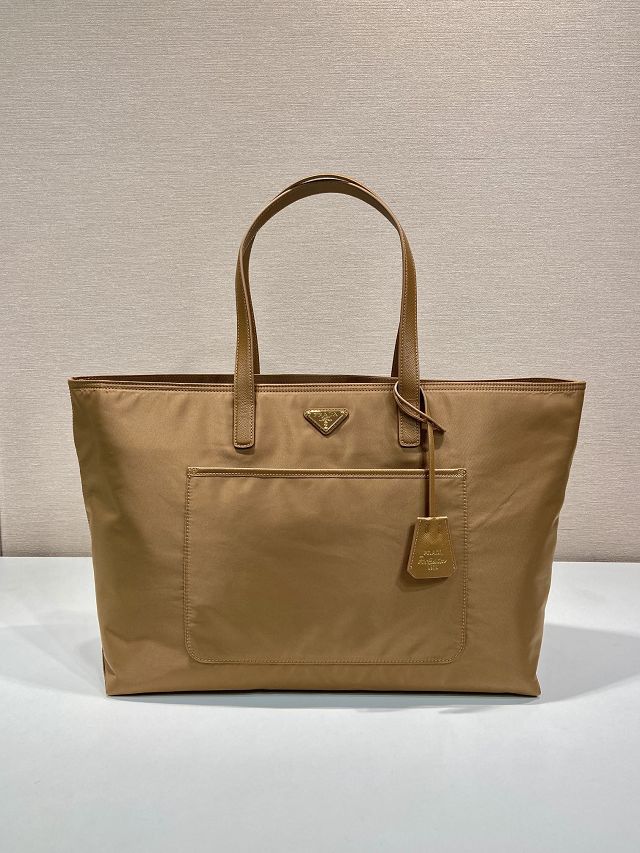 Prada original nylon large tote bag 1BG527 brown