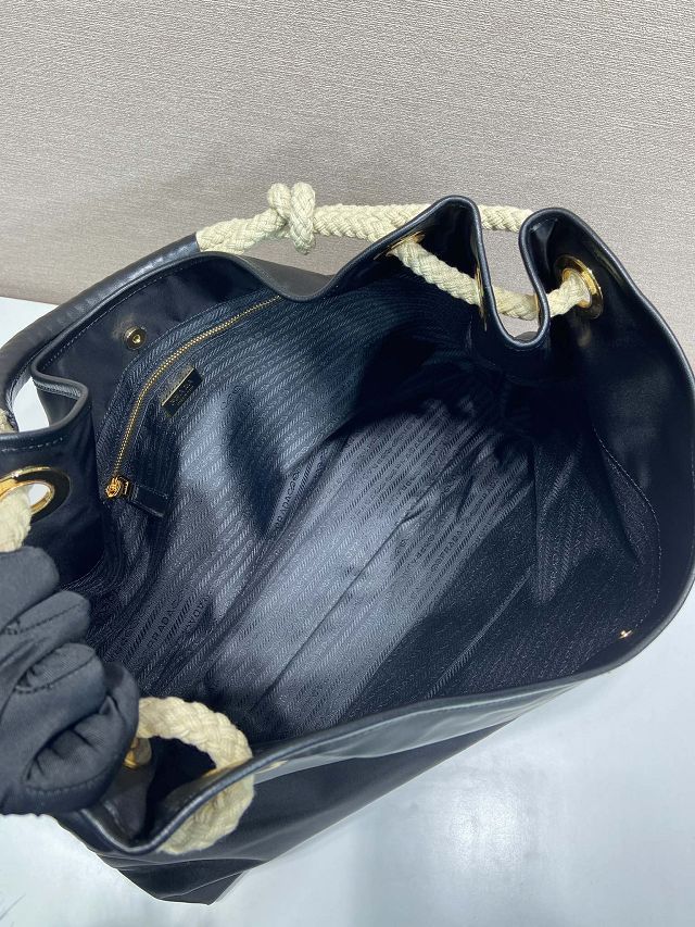 Prada original nylon mariner large shoulder bag 1BC244 black