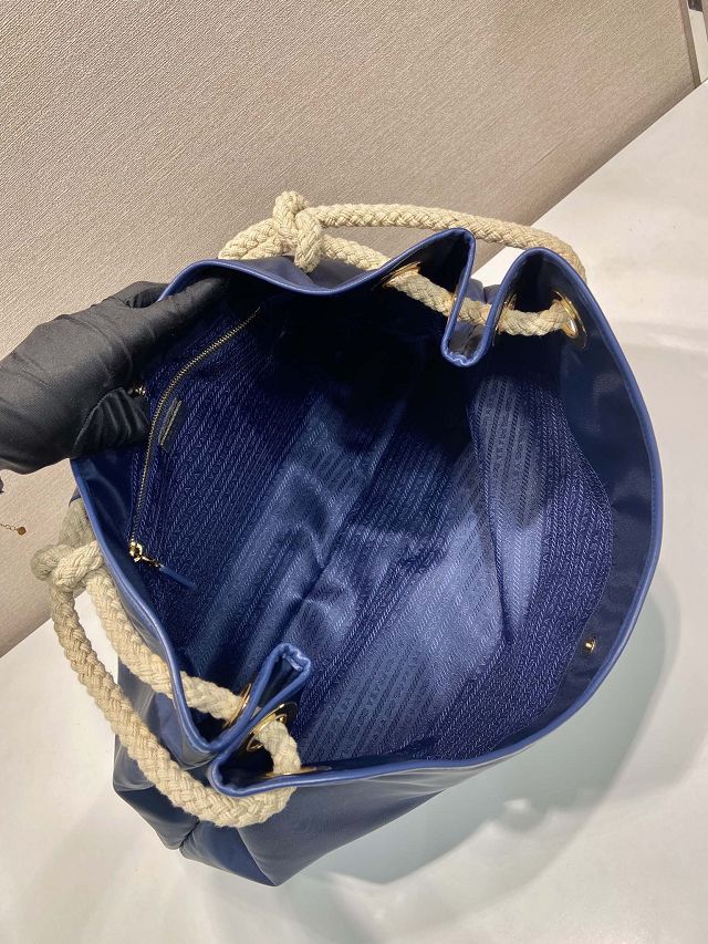 Prada original nylon mariner large shoulder bag 1BC244 blue