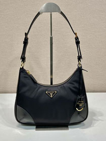 Prada original nylon small shoulder bag 1BC214 black