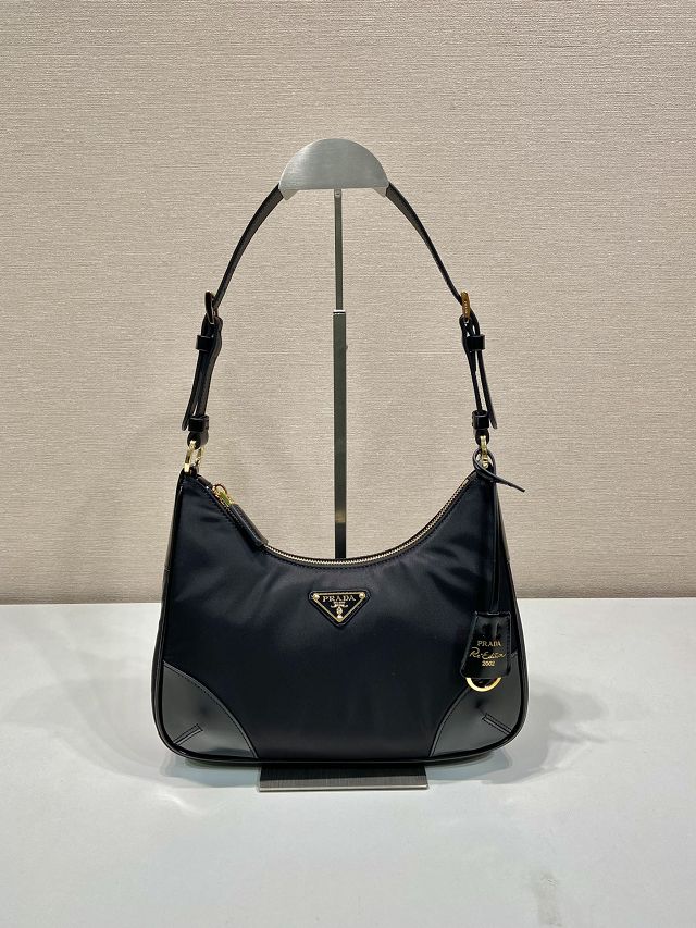 Prada original nylon small shoulder bag 1BC214 black