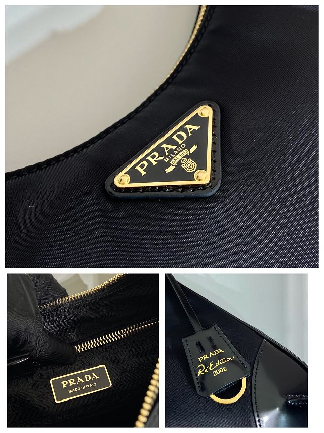 Prada original nylon small shoulder bag 1BC214 black