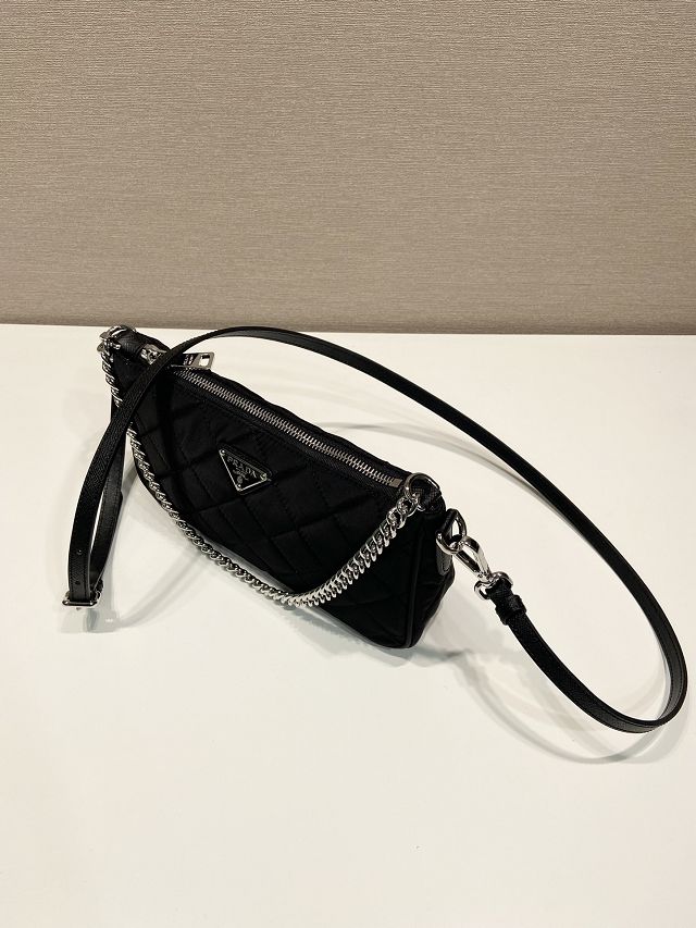Prada original nylon small shoulder bag 1BH026 black