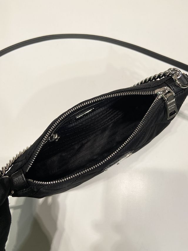 Prada original nylon small shoulder bag 1BH026 black