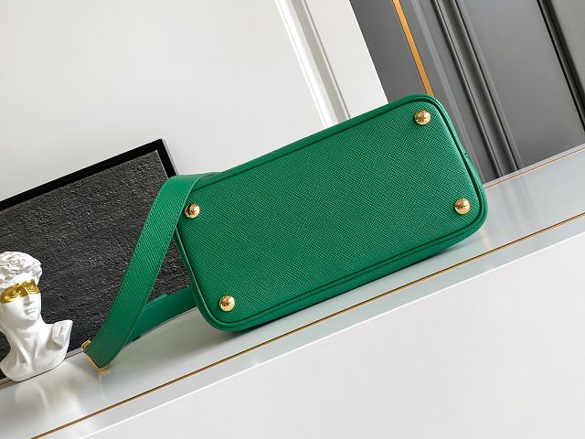 Prada original saffiano calfskin double small bag 1BG443 green