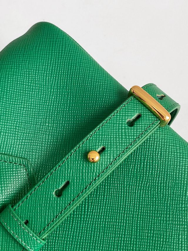 Prada original saffiano calfskin double small bag 1BG443 green