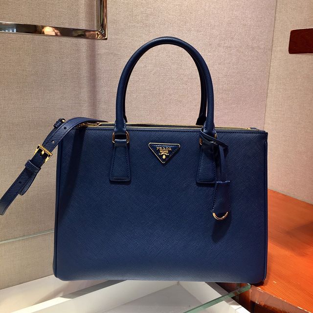 Prada original saffiano calfskin galleria large bag 1BA274 navy blue