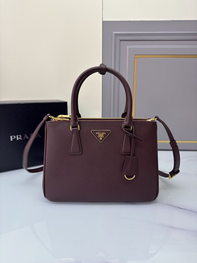 Prada original saffiano calfskin galleria medium bag 1BA863 bordeaux