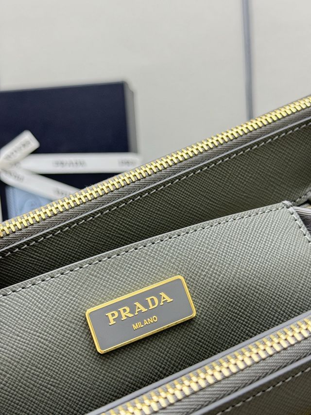 Prada original saffiano calfskin galleria medium bag 1BA863 grey