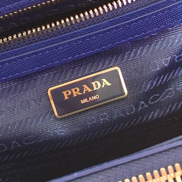 Prada original saffiano calfskin galleria medium bag 1BA863 navy blue